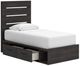 Signature Design by Ashley® Hollivern Dark Gray Twin Panel Bed with Storage-2