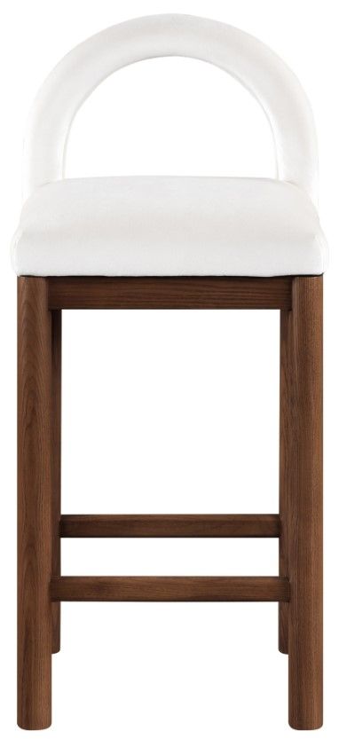 Meridian Furniture Conrad Brown Walnut/Cream Upholstered Counter Stool-1