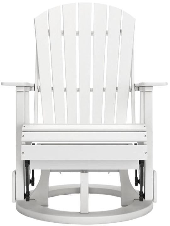 Signature Design by Ashley® Hyland Wave White Polyethylene/Stainless Steel Outdoor Swivel Glider Chair-1