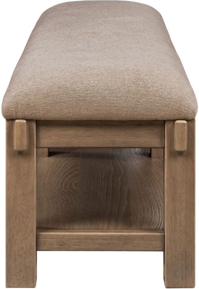 Modus Furniture Roycroft Beige/Harvest Wood Upholstered Bench-1