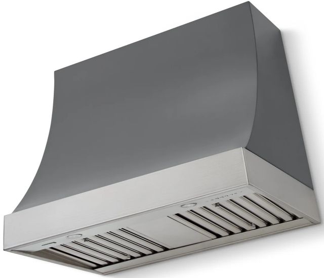 La Cornue CornuFé Marquee 36" Graphite Range Hood with Satin Chrome Trim-0