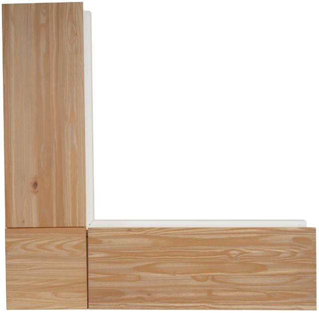 Linon Norah Black/Natural White Nook Bench with Cushion Set-4