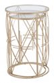 Zuo® Modern Hadrian 2-Piece Glass Top Side Tables with Gold Framework -4