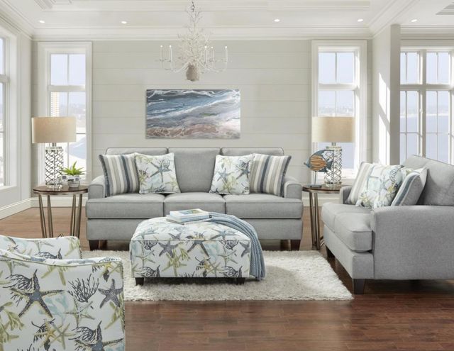 Fusion Furniture Savanah Ocean Multi-Colored Cocktail Ottoman-1