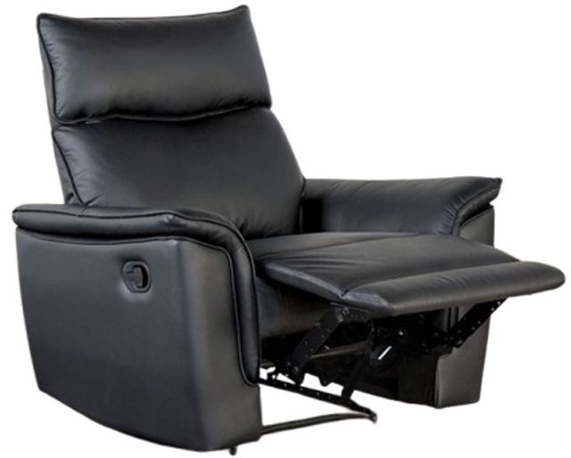 Furniture of America® Bienne Black Manual Recliner Chair-0