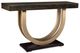 Handstone Customizable Contempo Brushwork Peppercorn Pedestal 46” Sofa Table with Metal Curves-0