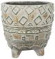 A & B Home 2-Piece Gray 10" Outdoor Footed Planter with Patterns Set-1
