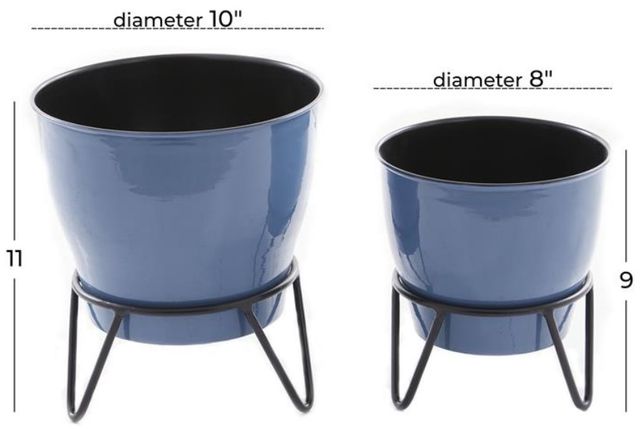 Deco Marche 2-Piece Blue Planter Set-3