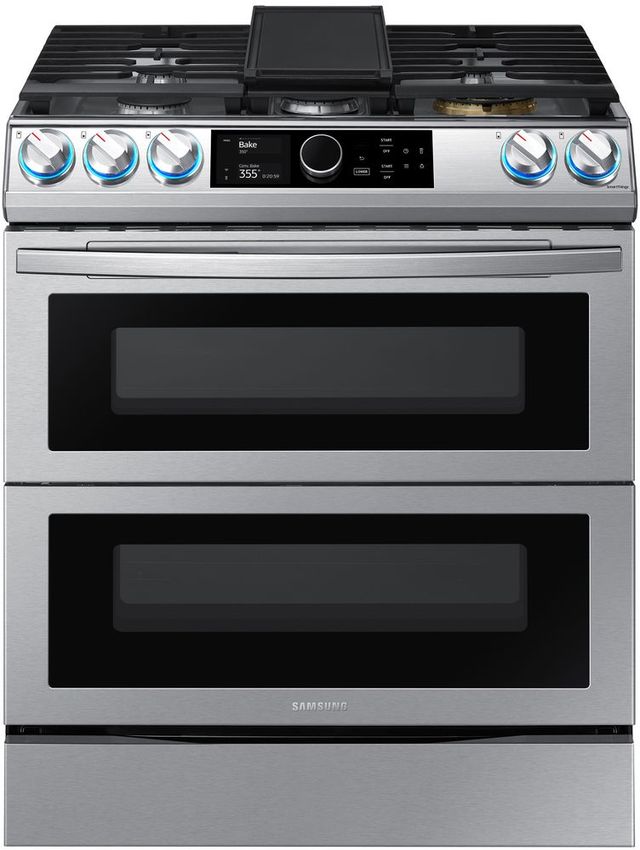 Samsung 30" Fingerprint Resistant Stainless Steel Front Control Slide-In Gas Range-1