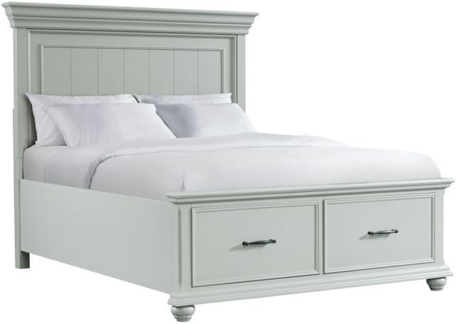 Elements International Slater Grey Queen Platform Storage Bed-0