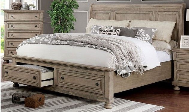 Furniture of America® Wells 4-Piece Gray Queen Bedroom Set-1