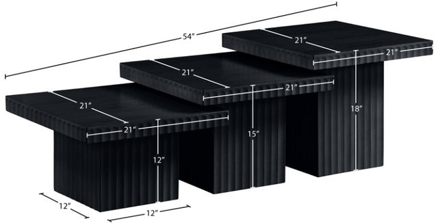 Meridian Furniture Spencer 3-Piece Black Occasional Table Set-3