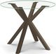 Amisco Customizable Asterisk Clear Glass Round Table with Starburst Stand-0