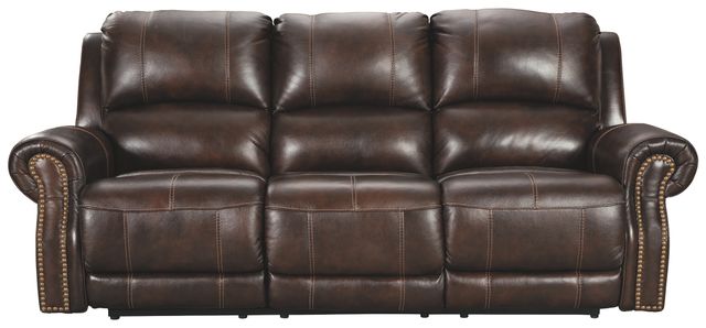 Signature Design by Ashley® Buncrana Chocolate Power Reclining Sofa with Adjustable Headrest-0