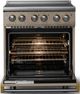 Viking® 5 Series 30" Nantucket Pro Style Electric Range with Brushed Brass Trim-1