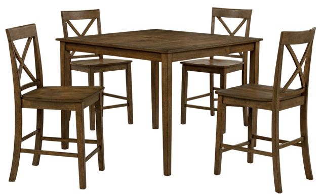 Crown Mark Theodore 5-Piece Brown Counter Table Set-0