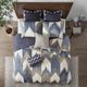 Olliix by INK+IVY 3 Piece Navy Full/Queen Alpine Printed Cotton Coverlet Set-3