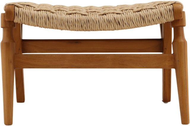 Dovetail Furniture Parley Natural Rattan/Wooden Outdoor Ottoman-3