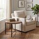 Sunny Designs™ Durango Weathered Brown Round End Table with Black Metal Base -1
