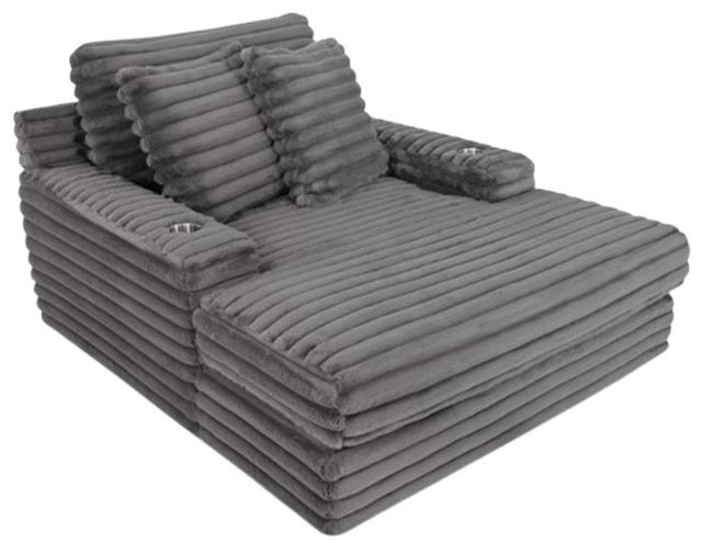 Franklin™ Bellini Cloud Dark Gray Chaise Lounger-1