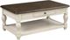 Bernards Linden Brown Cocktail Table with White Base-0