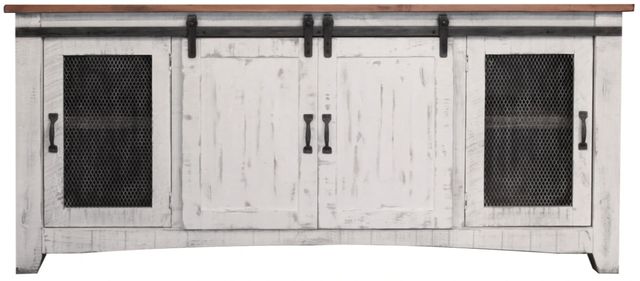 International Furniture Direct Pueblo White 80" TV Stand-0