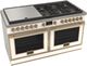 Fulgor Milano® Evoque 400 Series 60" Matte White Pro Style Dual Fuel Hybrid Range with Brushed Brass Trim -1