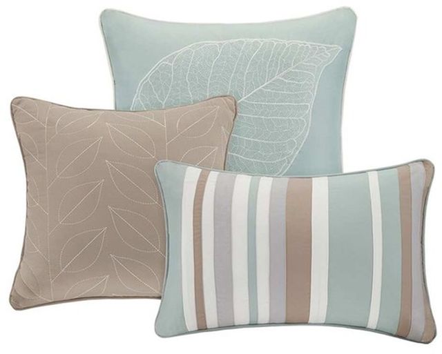 Olliix by Madison Park Blue Full/Queen Caelie 6 Piece Reversible Coverlet Set-1