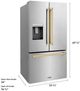 ZLINE Autograph Edition 36" 28.9 Cu. Ft. Stainless Steel Freestanding French Door Refrigerator with Dual Ice Maker and Polished Gold Traditional Handle-2