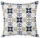 A & B Home Blue/Gold/White 18"x18" Embroidered Throw Pillow-0