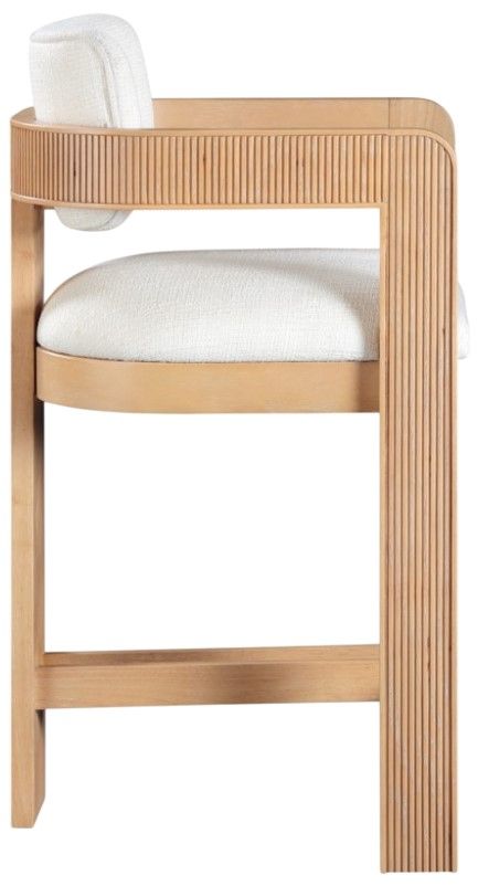 Meridian Furniture Sacha Cream/Natural Upholstered Counter Stool-3