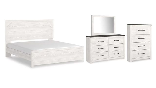 Signature Design by Ashley® Gerridan 4-Piece Gray/White King Panel Bed Set-0