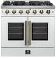 FORNO® Galiano Series Alta Qualita 36" White and Antique Brass Pro Style Gas Range-0