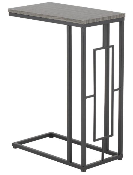 Deco Marche Gray Accent Table with Black Base-1