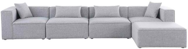 Meridian Furniture Cube 5-Piece Grey Modular Sectional Set-1