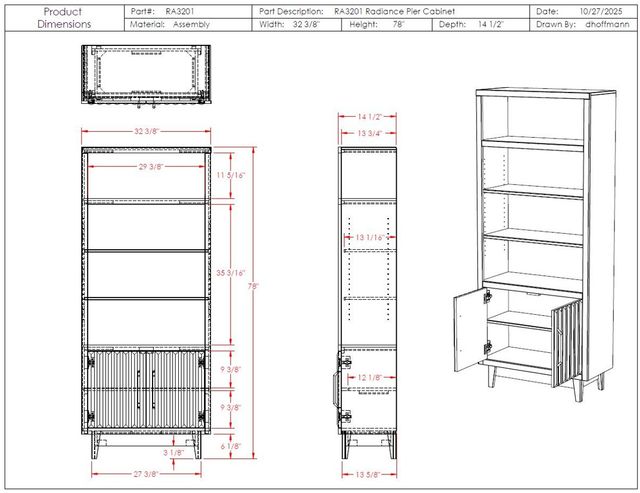 Legends Home Radiance Rosewood Bookcase-2