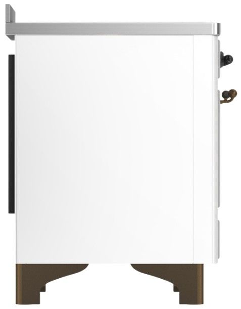Ilve® Majestic III 48" White Pro Style Induction Range with Triple Glass Door and Burnished Trim-3