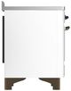 Ilve® Majestic III 48" White Pro Style Induction Range with Triple Glass Door and Burnished Trim-3