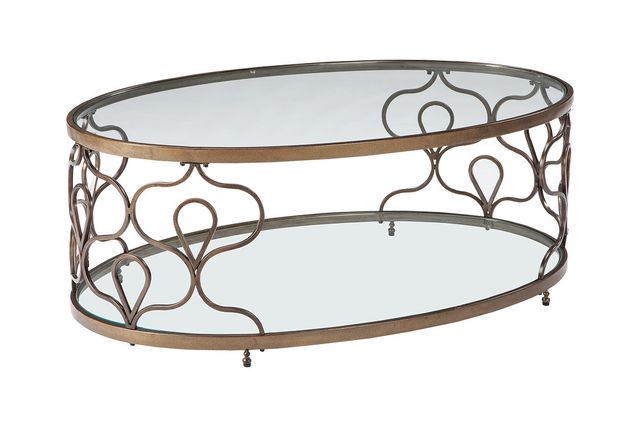 Signature Design by Ashley® Fraloni Bronze Oval Coffee Table-0