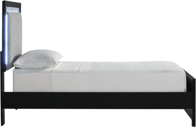 Signature Design by Ashley® Maeling Black Youth Twin Upholstered Panel Bed-3
