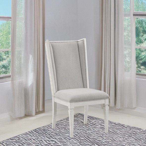 ACME Furniture 2-Piece Katia Light Gray/Weathered White Hostess Chair Set-1