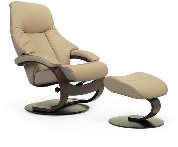 Fjords® Classic Comfort Alfa 510 "C-base" Sandel Large Recliner with Footstool-0