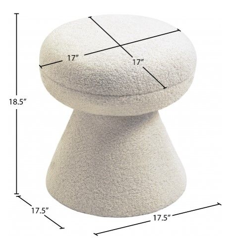 Meridian Furniture Drum Beige Ottoman-2