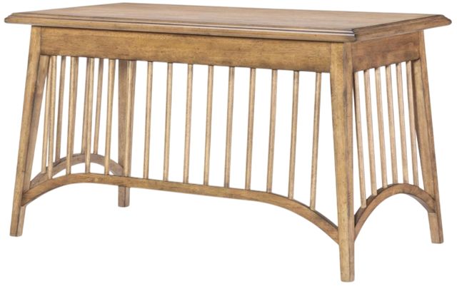 Legacy Classic Vintage Market Barnwood Oak Spindle Base Writing Desk-3