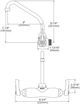 Elkay Chrome Foodservice 3-8" Adjustable Centers Wall Mount Faucet with 8" High Arc Spout and 2" Lever Handle-1
