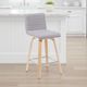 Armen Living Vienna Gray/Oak Swivel Counter Stool-1
