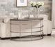 Flexsteel® Halo Antiqued Concrete Round Sofa Table with Soft Silver Frames-1