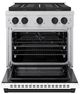 ZLINE Autograph Edition Paramount 30" 4.2 Cu. Ft. Satin Stainless Steel Gas Range with 4 Burner DuoPro™ Cooktop and Convection Gas Oven with White Matte Door and Matte Black Accents-3