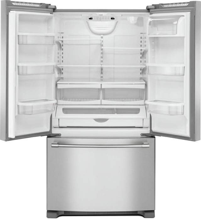Maytag® 33 in. 22.1 Cu. Ft. FingerPrint Resistant Stainless Steel French Door Refrigerator with Water Dispenser-1