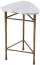 Bassett Mirror Knapp White Accent Table with Brass Base-0